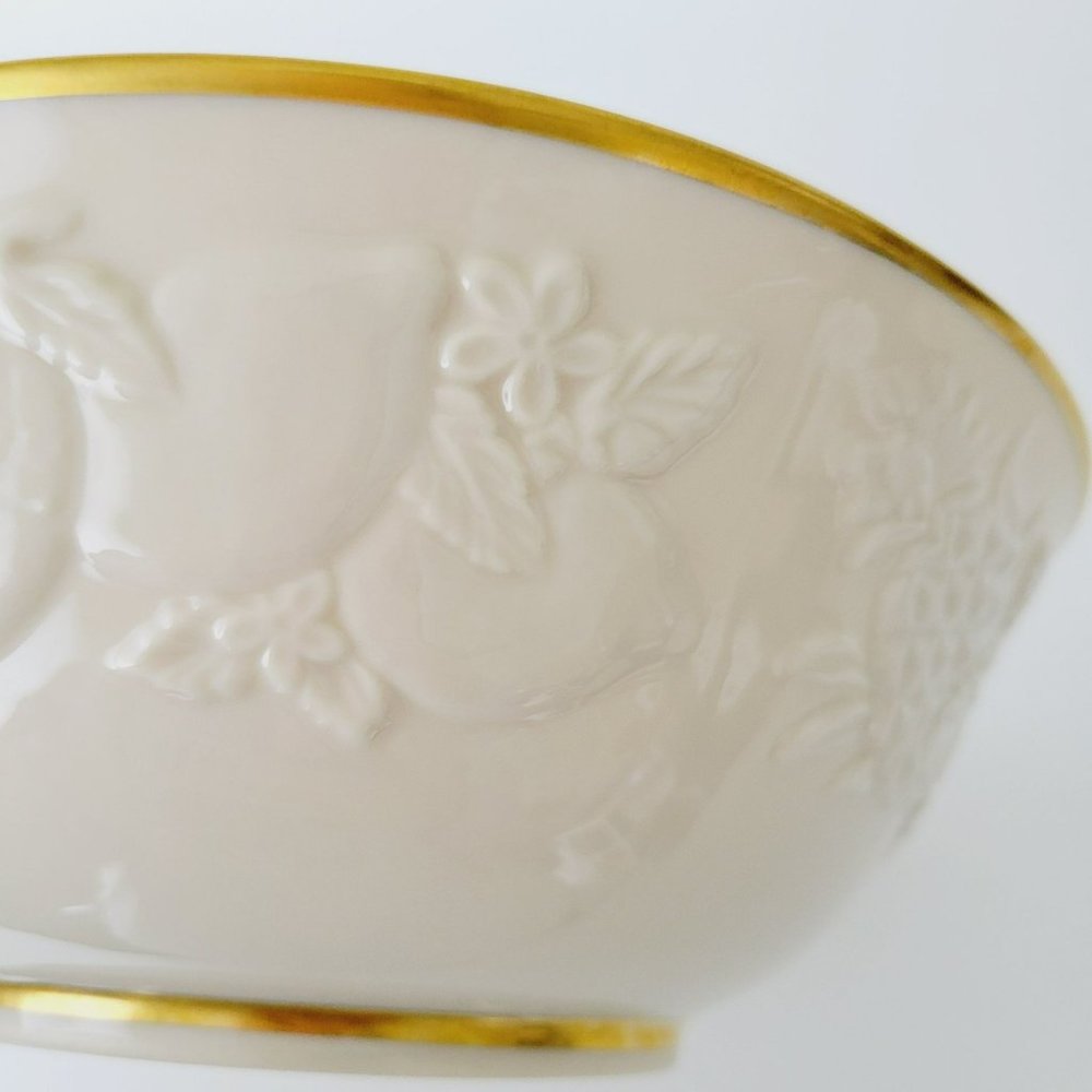 Lenox Fruits of Life Serving Bowl, Gold Trim Embossed Fruit Vintage USA Made - Picture 10 of 14